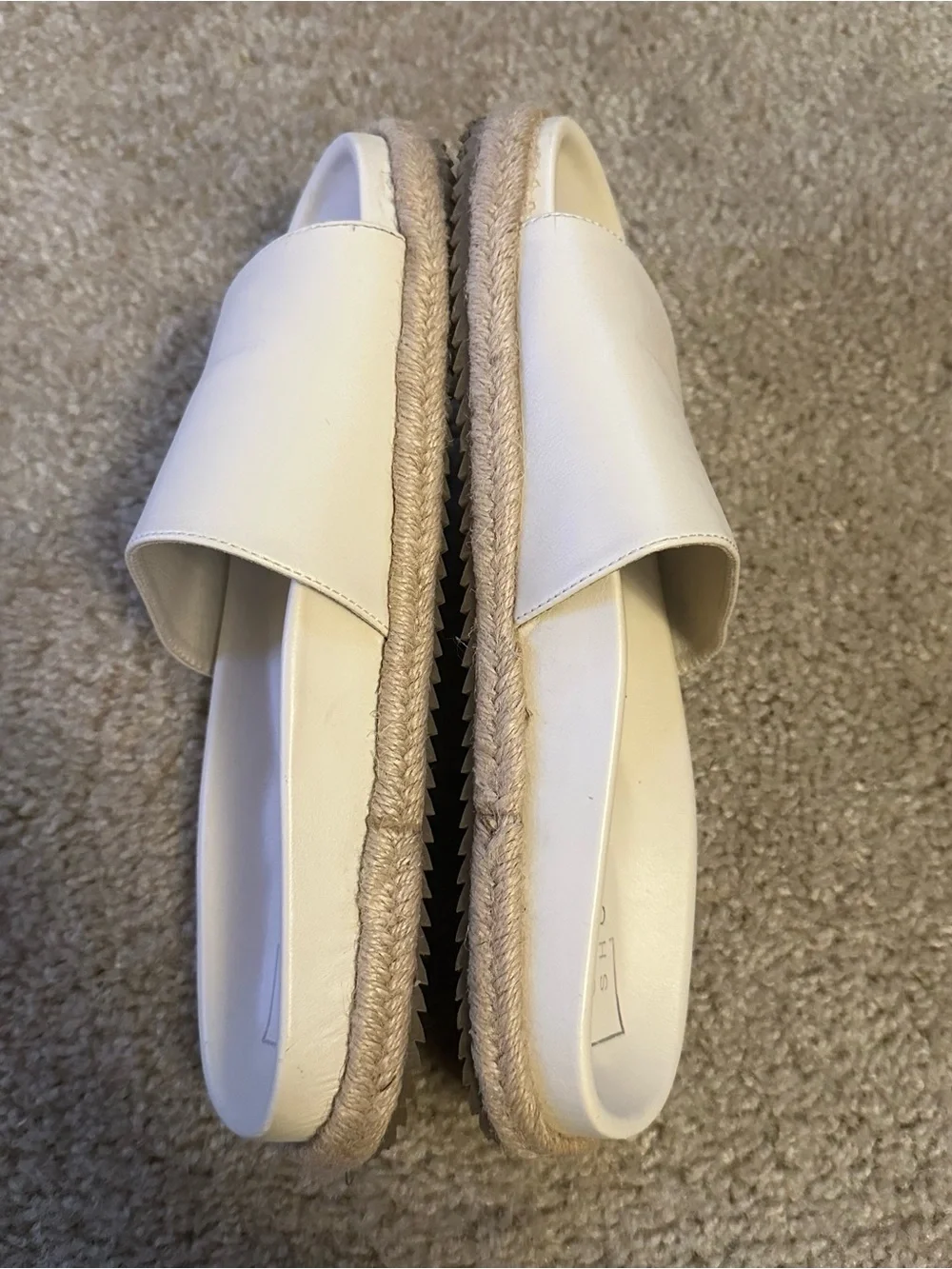 SHU SHOP Women's Crisanta Bone Sandal Slip On Slipper Bone 8.5 Off White Comfy